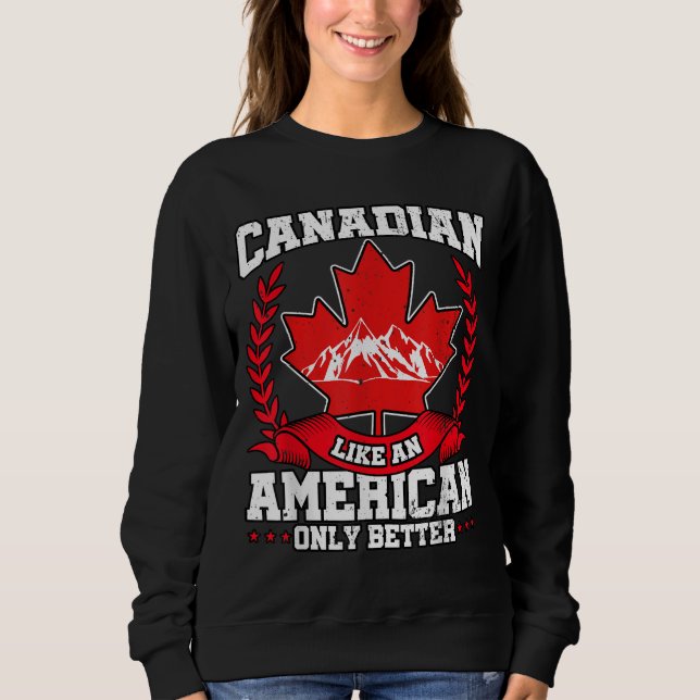 Sweatshirt Canada Drapeau Feuille d'érable USA American (Devant)