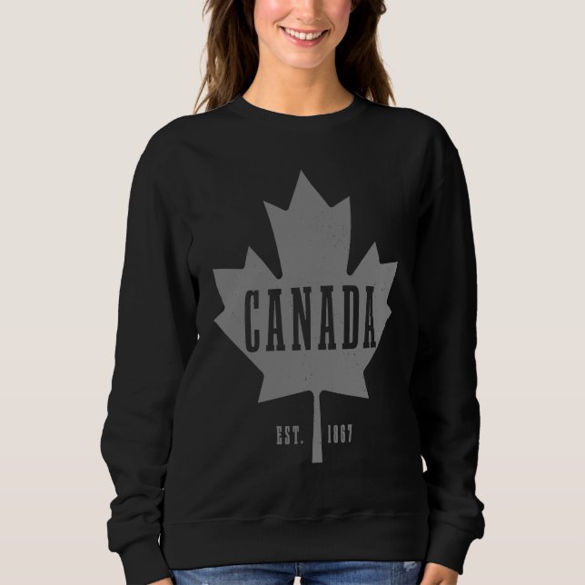 Sweatshirt Canada Est 1867 Maple Leaf Canadian Flag Pride Roo (Devant)