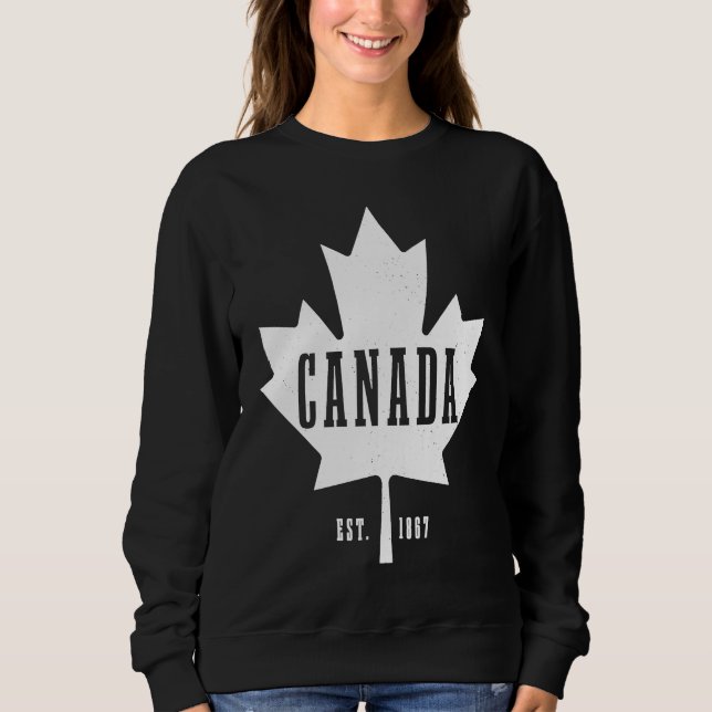 Sweatshirt Canada Est 1867 Maple Leaf Canadian Flag Pride Roo (Devant)