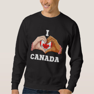 Sweatshirt Canada Femmes Hommes Patriotique Canadien Drapeau