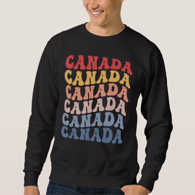 Sweatshirt Canada Groovy Retro Canadian (Devant)
