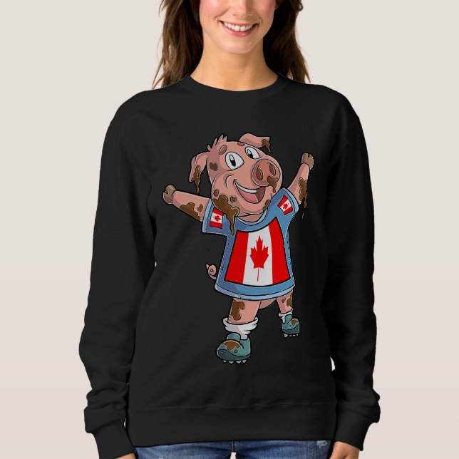 Sweatshirt Canada pig fan (Devant)