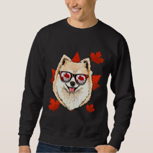 Sweatshirt Canada Poméranien Chien Maple Leaf Patriotique Can