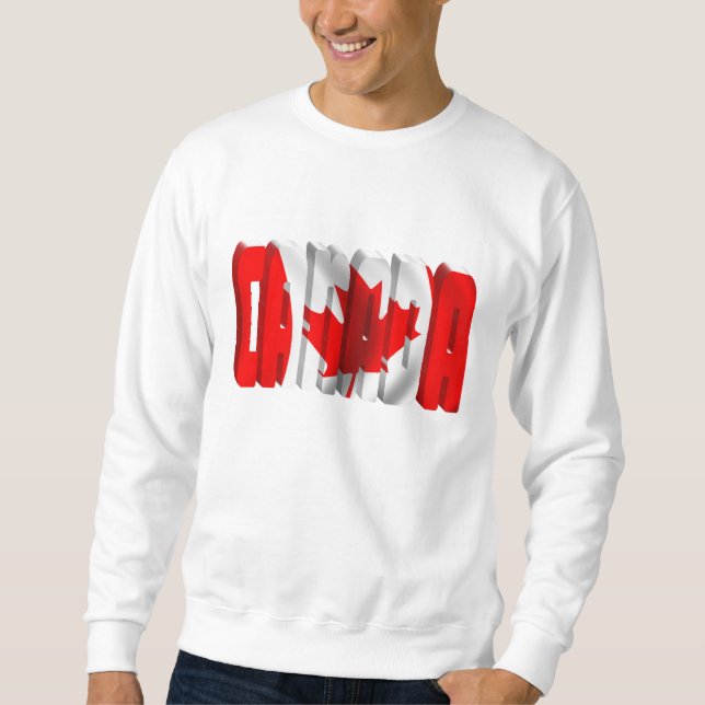 Sweatshirt CANADA Texte du drapeau canadien (Devant)
