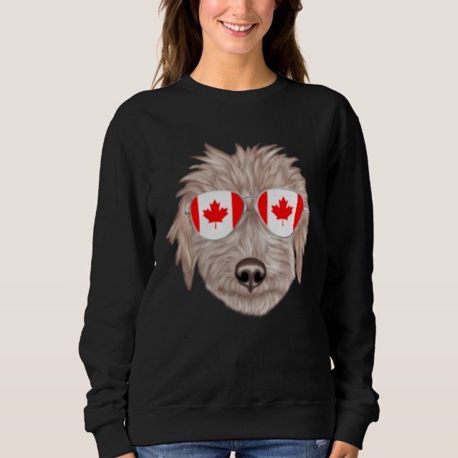 Sweatshirt Canadian Flag Bedlington Terrier Dog Canada Pocket (Devant)