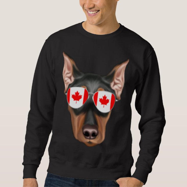 Sweatshirt Canadian Flag German Pinscher Dog Canada Pocket (Devant)