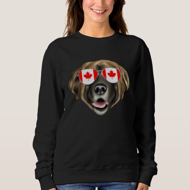 Sweatshirt Canadian Flag Leonberger Dog Canada Pocket (Devant)