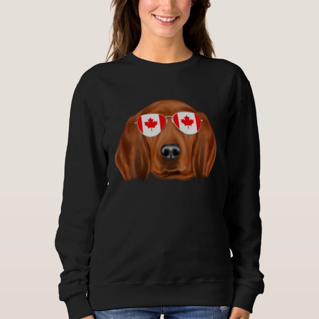 Sweatshirt Canadian Flag Redbone Coonhound Dog Canada Pocket (Devant)