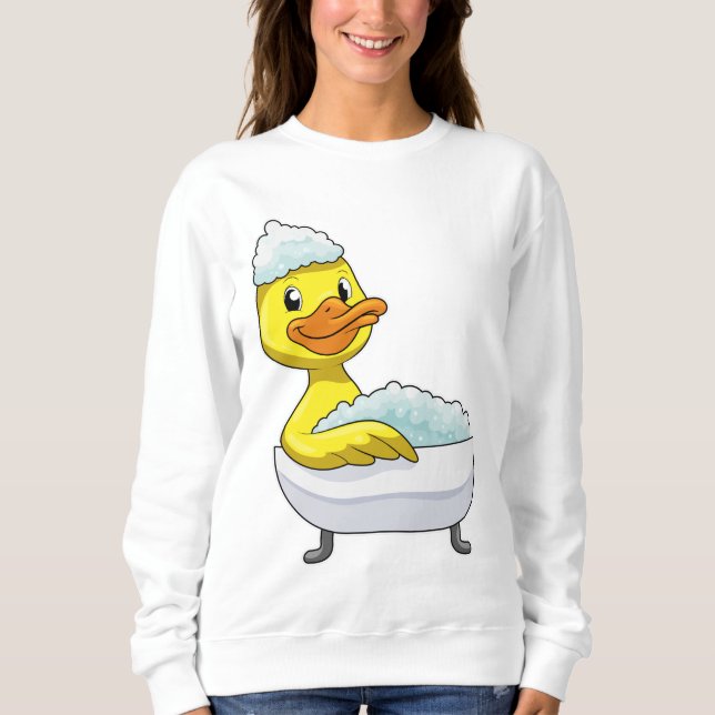 Sweatshirt Canard à la baignade avec baignoire et mousse (Devant)