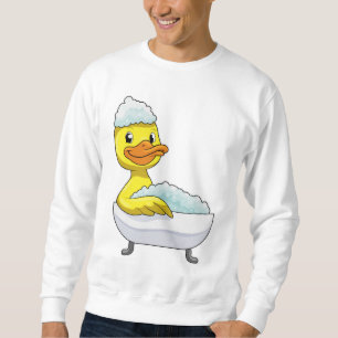 Sweatshirt Canard au bain avec baignoire et mousse