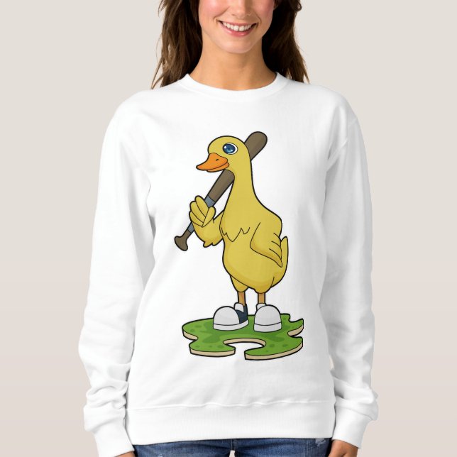 Sweatshirt Canard au baseball avec batte de baseball (Devant)