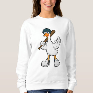 Sweatshirt Canard au baseball avec raquette et casque de base