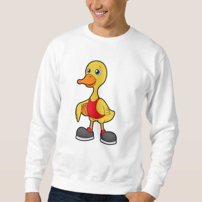 Sweatshirt Canard comme joueur de basket-ball avec basket-bal (Devant)