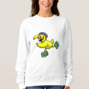 Sweatshirt Canard comme patineur avec patins et casque