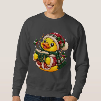 Sweatshirt Canard en caoutchouc chanteur de Noël