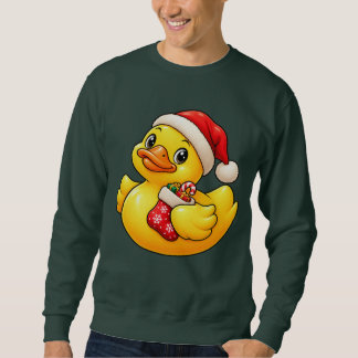 Sweatshirt Canard en caoutchouc de Noël mignon en forme de ba