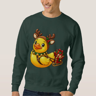 Sweatshirt Canard en caoutchouc de renne de Noël mignon desig