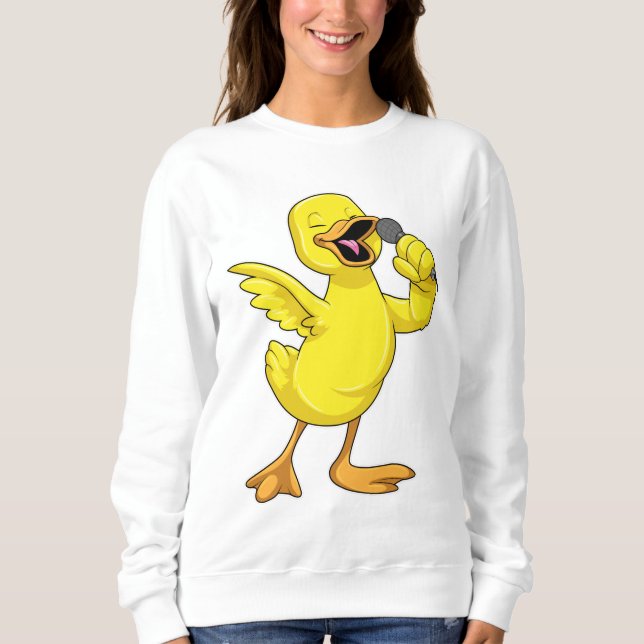 Sweatshirt Canard en chanteur avec microphone (Devant)