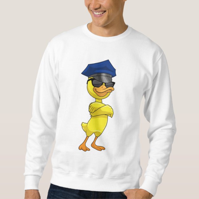 Sweatshirt Canard en tant qu'officier de police avec casquett (Devant)