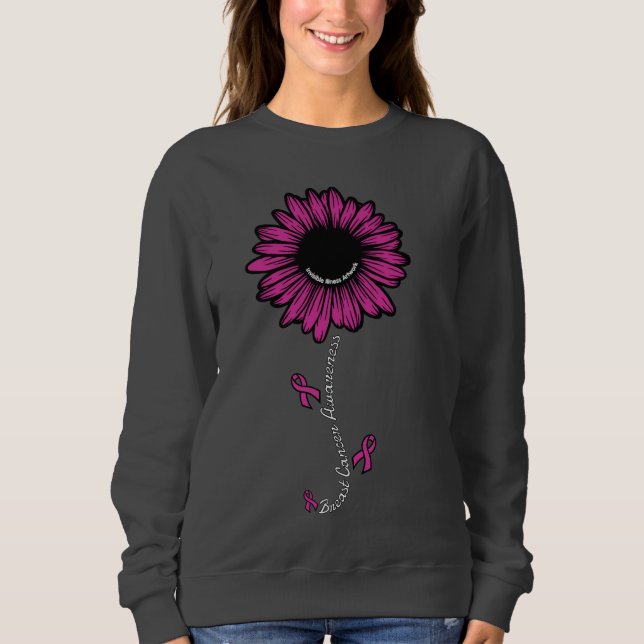 Sweatshirt Cancer du sein de marguerite… (Devant)