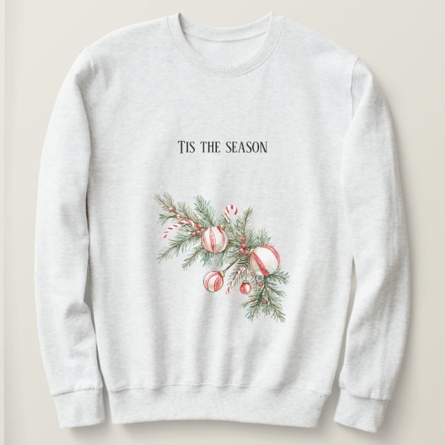 Sweatshirt Candy Cane Red Christmas (Design devant)