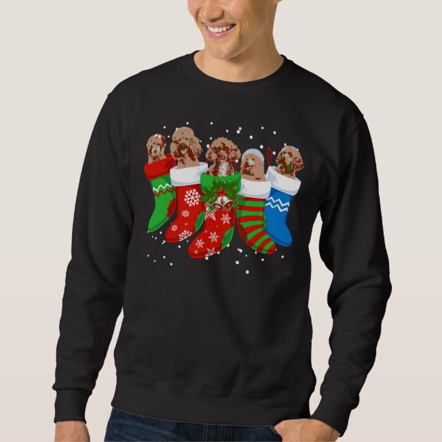 Sweatshirt Caniche Chandail de Noël Caniche Chien Chaussettes (Devant)