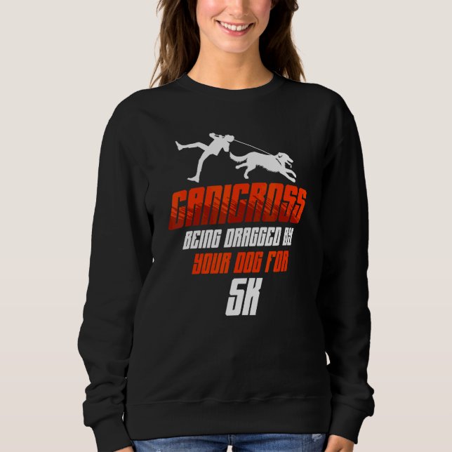 Sweatshirt Canicross En Train D'Être Dragué Pour 5 000 Chiens (Devant)