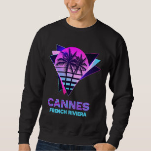 Sweatshirt Cannes Côte d'Azur 80s Palm Tree Retro Vintage