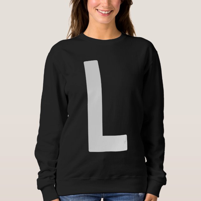 Sweatshirt Capital Letter L Monogram Norwester Font Initial A (Devant)