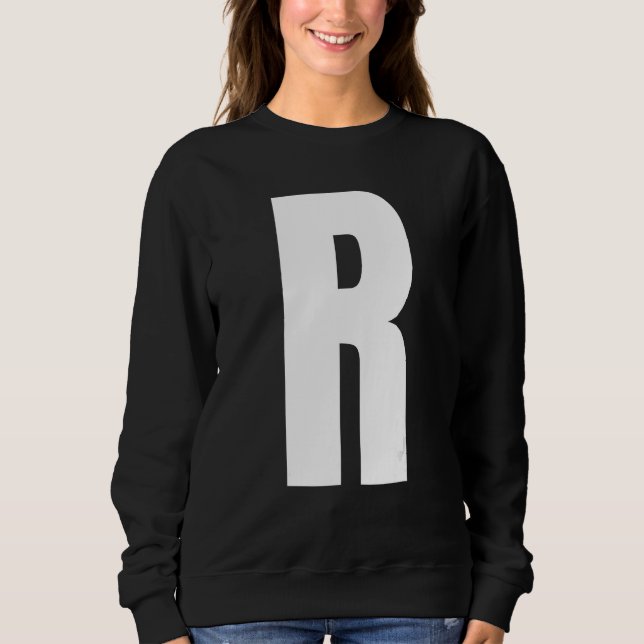 Sweatshirt Capital Letter R Monogram Anton Font Initial Alpha (Devant)