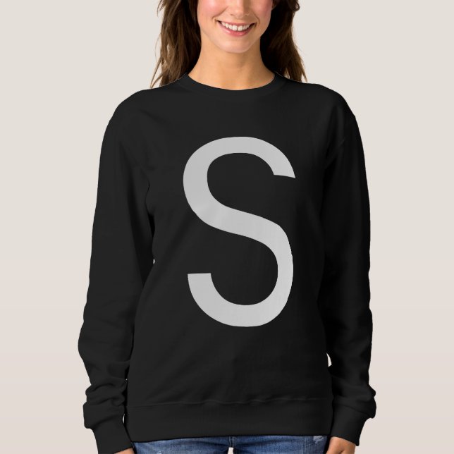 Sweatshirt Capital Letter S Monogram Poppins Font Initial Alp (Devant)