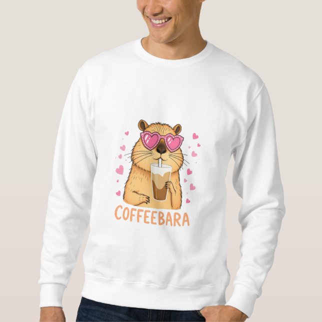 Sweatshirt Capybara aime le café caféebara (Devant)
