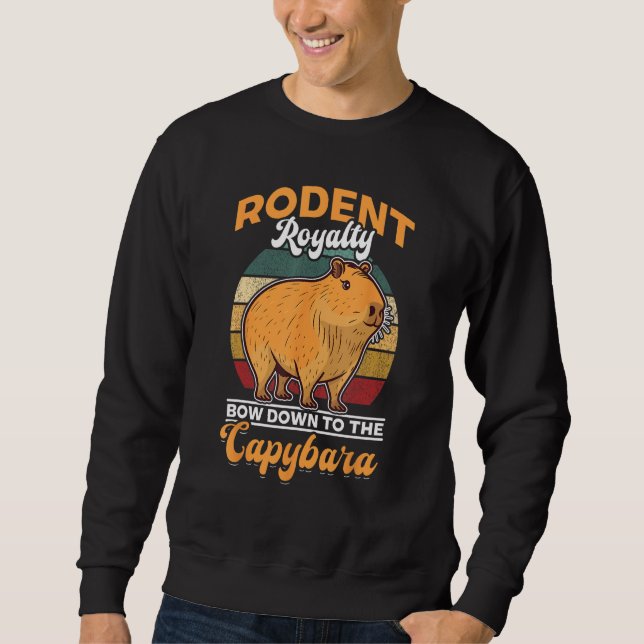 Sweatshirt Capybara Animals Pet Rodent royalty bow down to th (Devant)