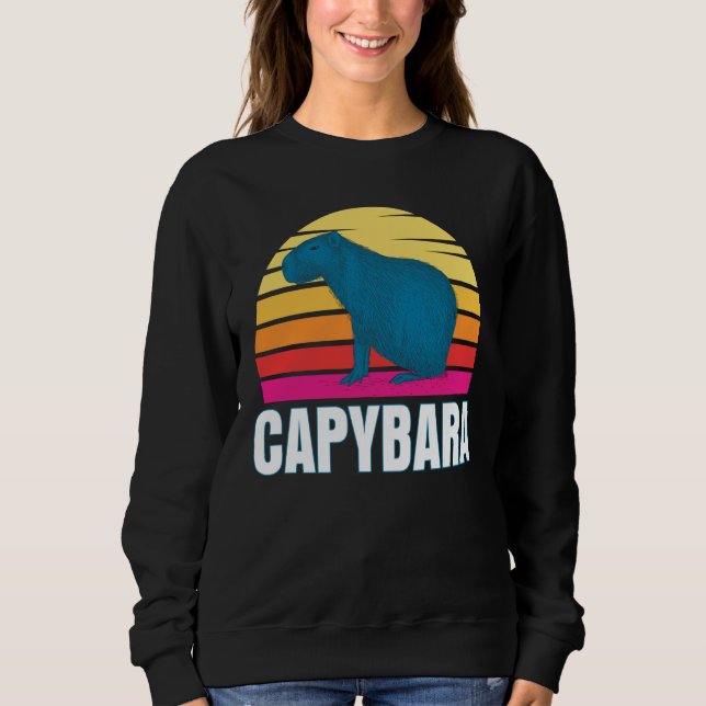 Sweatshirt Capybara Capybara Rodent Pet Animal Sunset (Devant)