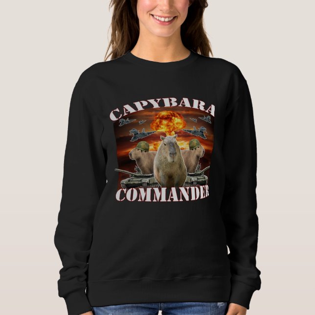 Sweatshirt Capybara Commander  Capybara Warrior (Devant)
