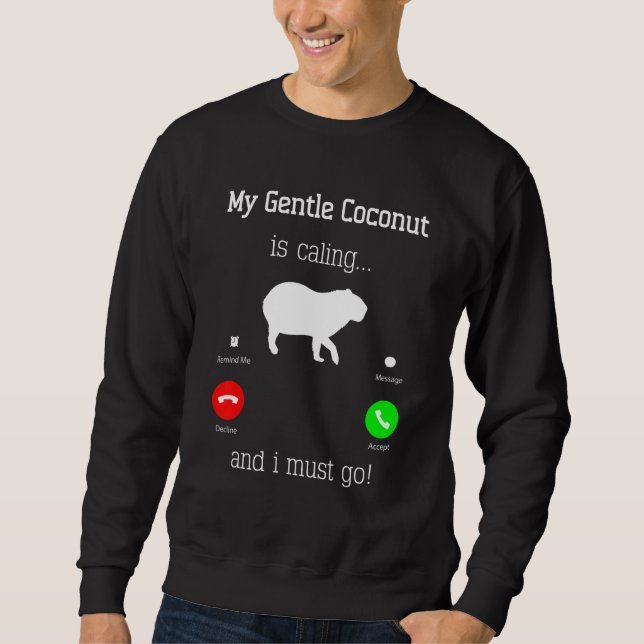 Sweatshirt Capybara Géant Rongeur Pour noix de coco douce   (Devant)