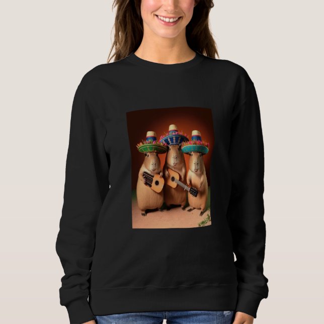 Sweatshirt Capybara Playing Musical Instruments Cute Capybara (Devant)