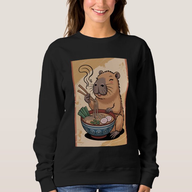 Sweatshirt Capybara Ramen Lover Cute Japanese Noodle Bowl Ani (Devant)