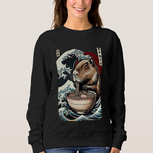 Sweatshirt Capybara Ramen Noodle Japanese Kawaii Capybaras (Devant)