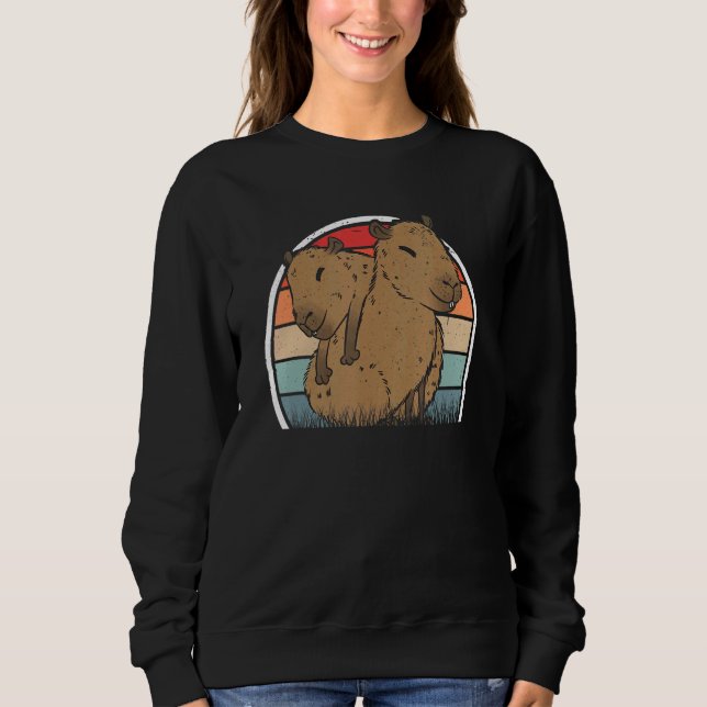 Sweatshirt Capybara Retro Capybara Vintage (Devant)