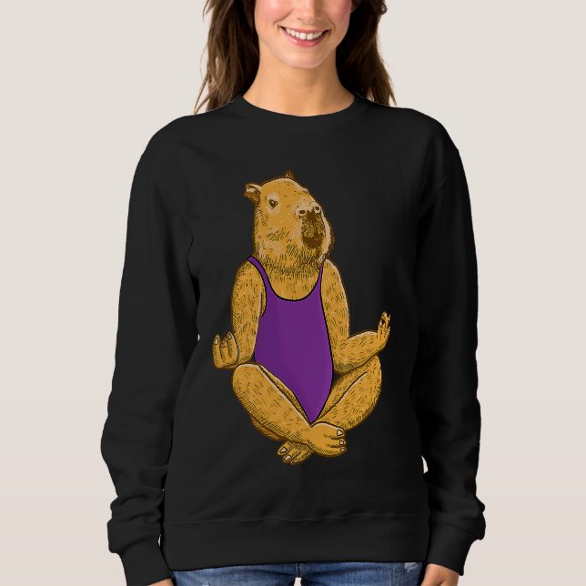Sweatshirt Capybara Yoga poses Meditation Workout exercises g (Devant)