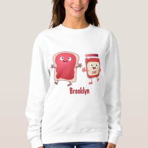 Sweatshirt Caractères de dessins animés sur le pain et la con