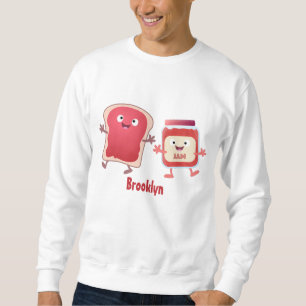 Sweatshirt Caractères de dessins animés sur le pain et la con