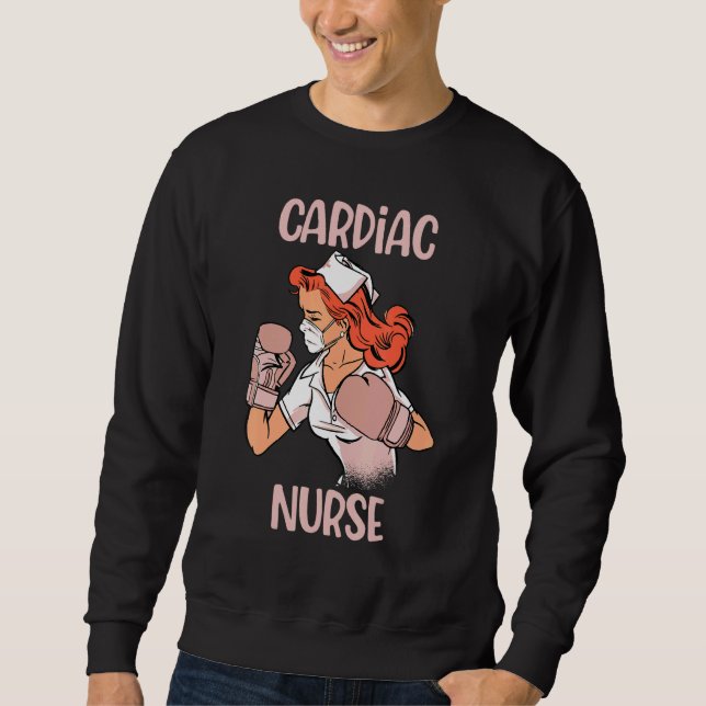 Sweatshirt Cardiac Nurse  Boxing Gloves Fighter (Devant)