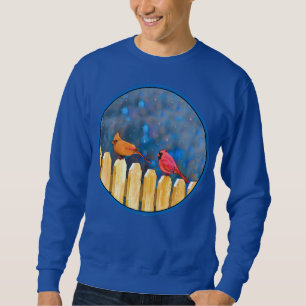 Sweatshirt Cardinals on the Fence Painting - Art original