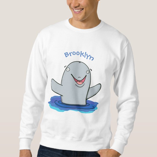 Sweatshirt Caricature adorable de marsouin (Devant)