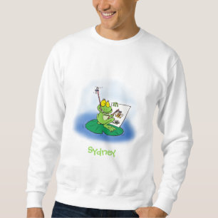 Sweatshirt Caricature amusante de grenouille verte