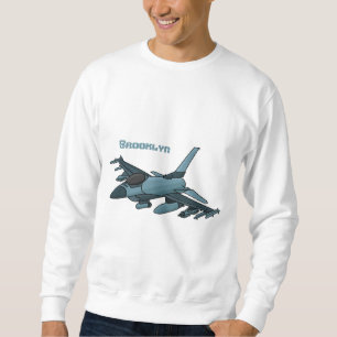 Sweatshirt Caricature d'avion de chasse militaire