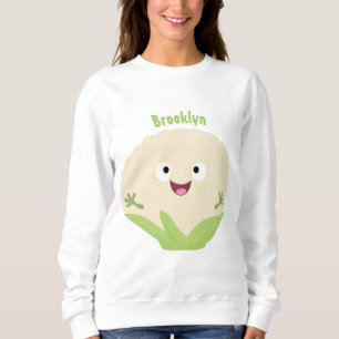 Sweatshirt Caricature de légume de chou-fleur joyeux