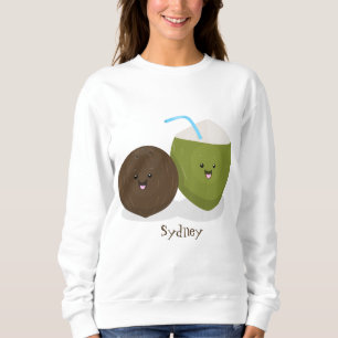 Sweatshirt Caricature de noix de coco kawaii joyeux
